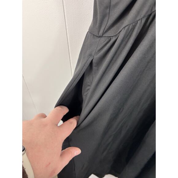 Halara Everyday Plus Size Midi Chill Dress-La Land Dress Plus Size 3X Black Slit - Picture 8 of 9